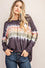 Top Long Sleeve Cozy Tye Dye Charcoal