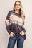 Top Long Sleeve Cozy Tye Dye Charcoal