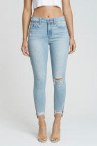 Load image into Gallery viewer, Jeans Clara High Rise Skinny Crop Light Wash