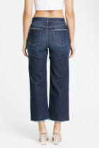 Load image into Gallery viewer, Jeans High Rise Wide Leg Crop with belt