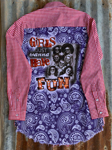 Long Sleeve Light Weight Plaid - Girls Just Wanna Have Fun