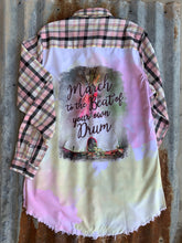 Load image into Gallery viewer, Long Sleeve Light Weight Plaid - Tee Pee &quot;March To The Beat Of Your Own Drum&quot;