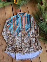 Load image into Gallery viewer, Shirt - Long Sleeve Button Up Serape and Leopard