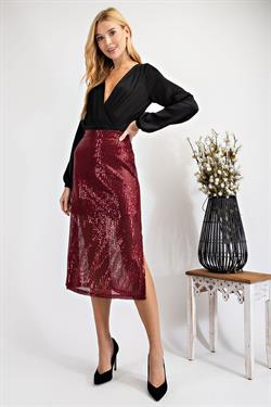 Skirt Sequin- Red