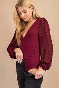 Bodysuit - Criss Coss  Front Burgandy