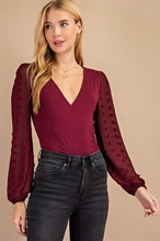 Load image into Gallery viewer, Bodysuit - Criss Coss  Front Burgandy