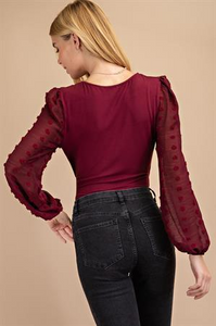 Bodysuit - Criss Coss  Front Burgandy