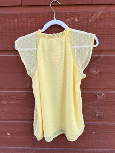 Top Ruffled Neck Yellow