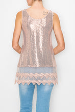 Load image into Gallery viewer, Tank Top- Pink Sequin Top