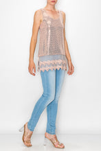 Load image into Gallery viewer, Tank Top- Pink Sequin Top