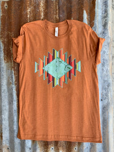 T Shirt -  Aztec Dreams On Burnt Orange