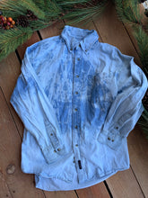 Load image into Gallery viewer, Shirt  Long Sleeve Men&#39;s Bleach Treated Denim With Buffalo on Back