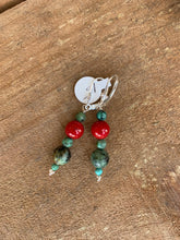 Load image into Gallery viewer, Necklace Set Coral and African Turquoise with Cross