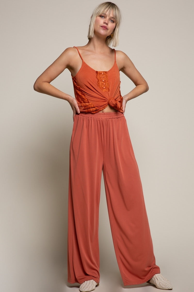 Pants - Wide leg Orange