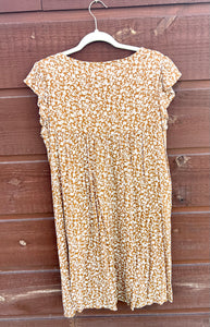 Dress Mustard Floral Print w/ Embroidery