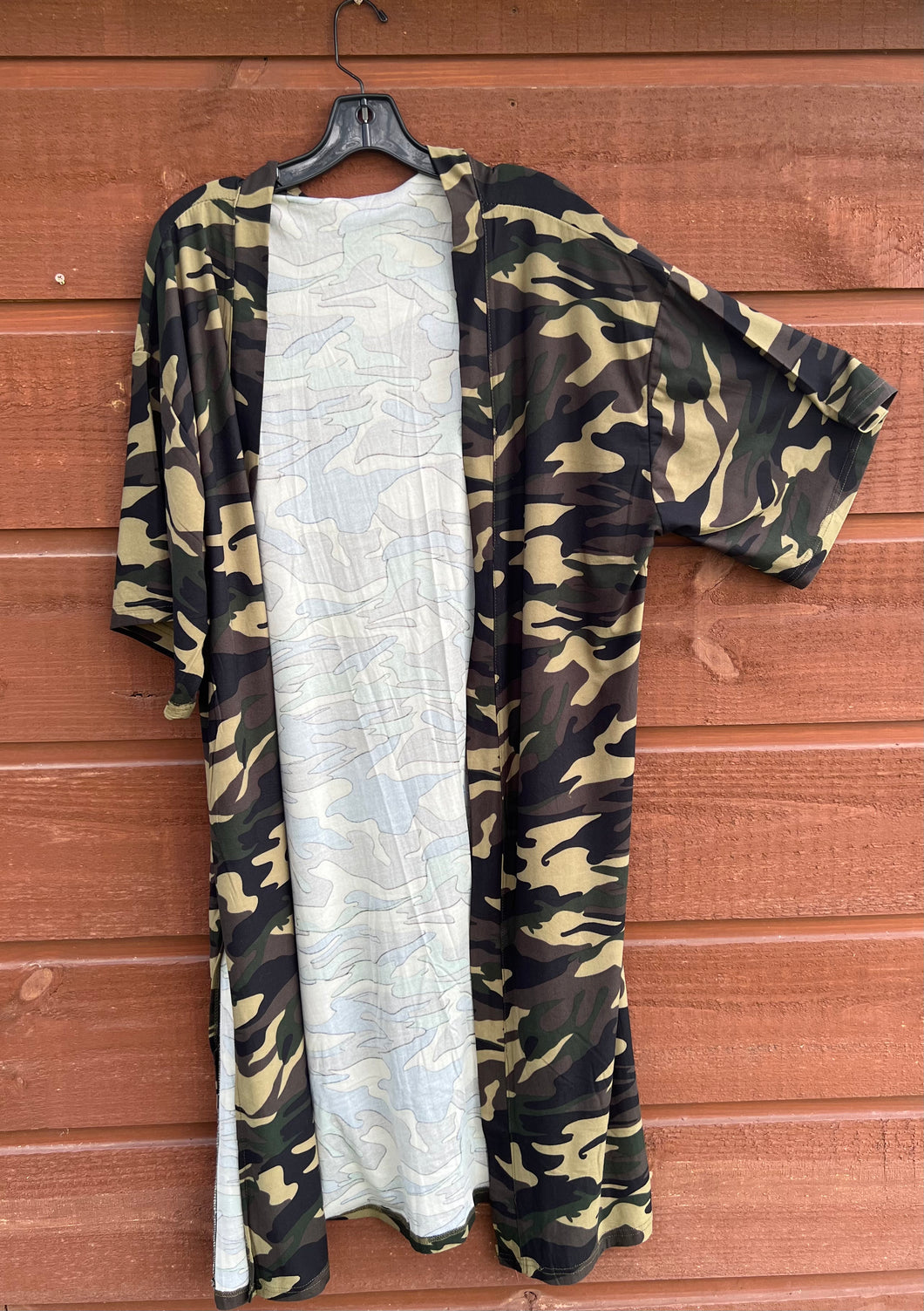 Duster Long Camo 3/4 Sleeve Slide Slits