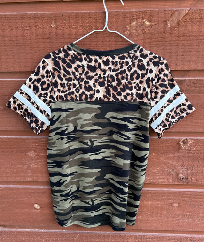 Top  Cap Sleeve Camo & Leopard