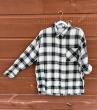 Load image into Gallery viewer, Shacket Lg Sleeve, Button Black and White Plaid