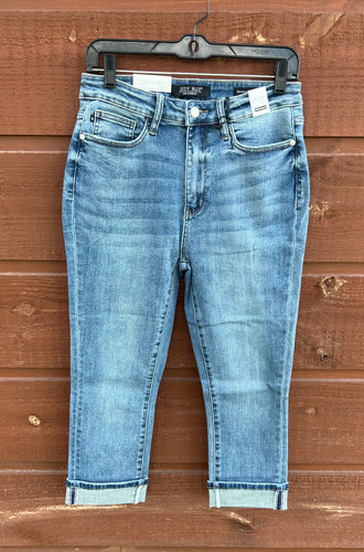 Jeans- High Waist Cuffed Capri