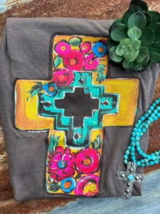 T-Shirt Floral Cross