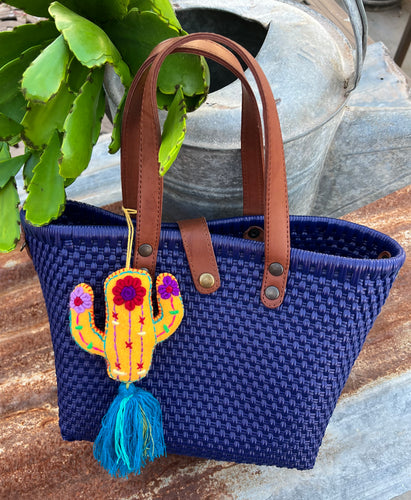 Handbag  Medium Woven Tote- Blue