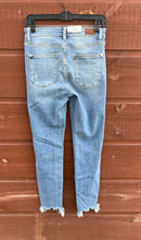 Load image into Gallery viewer, Jeans- Mid Rise Bleach Splash, Shark Bite Skinny