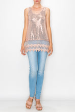 Load image into Gallery viewer, Tank Top- Pink Sequin Top