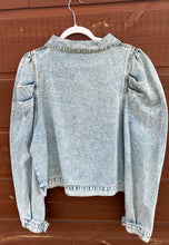 Load image into Gallery viewer, Jacket Cropped Denim Cropped Balloon Sleeve