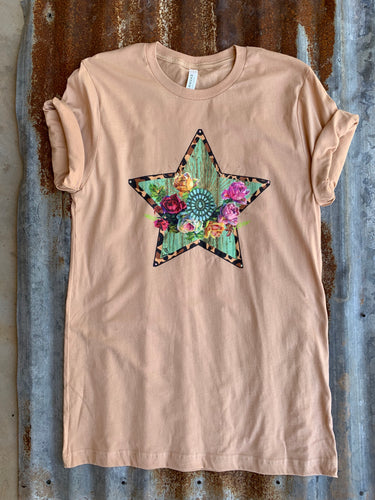 T Shirt -  Cowgirl Stars With Bling on Sand