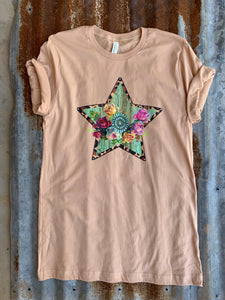 T Shirt -  Cowgirl Stars With Bling on Sand