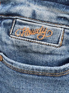 Jeans- Howdy Embroidery Boyfriend w/side Seam Stitch