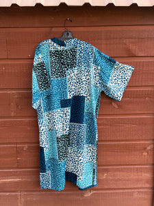 Duster Long Blue Leopard