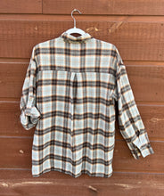 Load image into Gallery viewer, Shacket Lg Sleeve, Button Brown &amp; Grey  Plaid