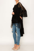 Load image into Gallery viewer, Duster - Lace  and Crochet Cardigan Black