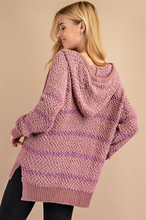 Load image into Gallery viewer, Sweater Mauve w/ Stripe and hoddy