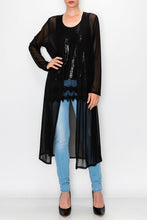 Load image into Gallery viewer, Duster- Long Sleeve Black Mesh