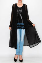 Load image into Gallery viewer, Duster- Long Sleeve Black Mesh