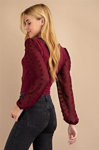 Bodysuit - Criss Coss  Front Burgandy