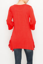 Load image into Gallery viewer, Shirt- 3/4 Sleeve Tunic Top Coral