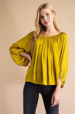 Top Round Neck 3/4 Sleeve Mustard