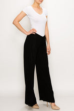 Load image into Gallery viewer, Pants - Black Jersey Knit  Front Tie With Side Lace Panel Black